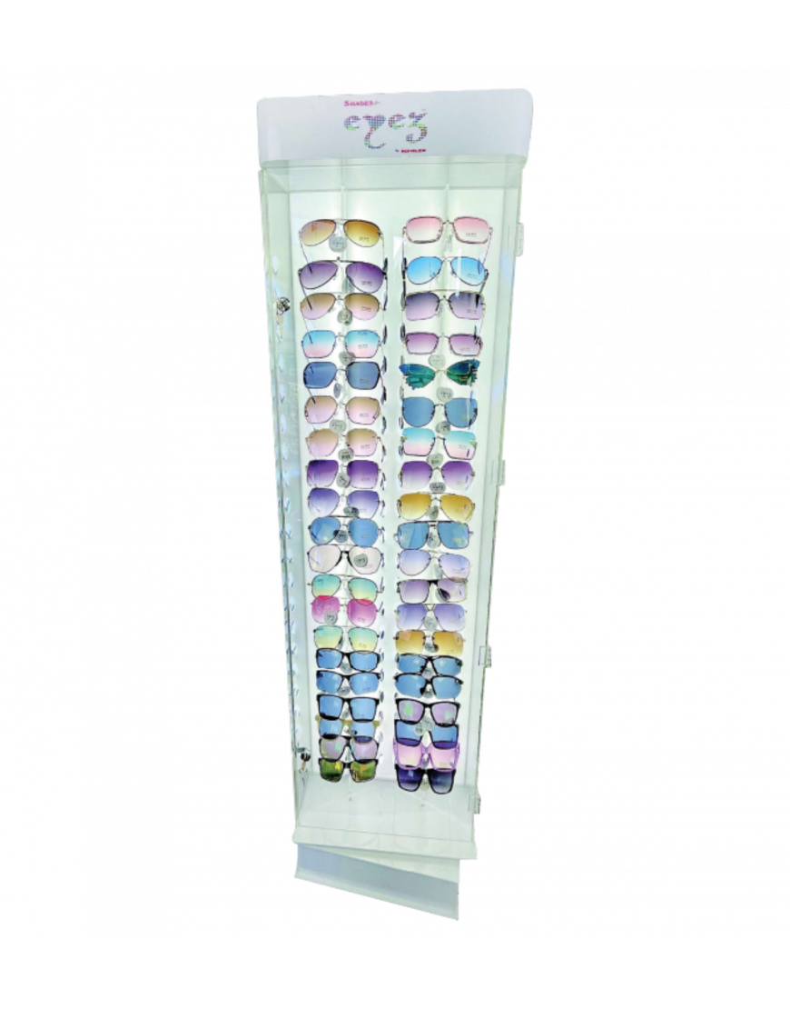 80 Pcs Acrylic Sunglass 2-Sided Display with LED and Bottom Lock 80 Pcs Acrylic Sunglass 2-Sided Display with LED and Bottom Lock