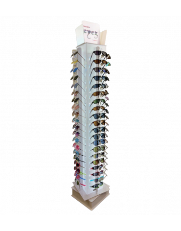 80 Pcs Acrylic Sunglass 4-Sided Display with Bottom Lock