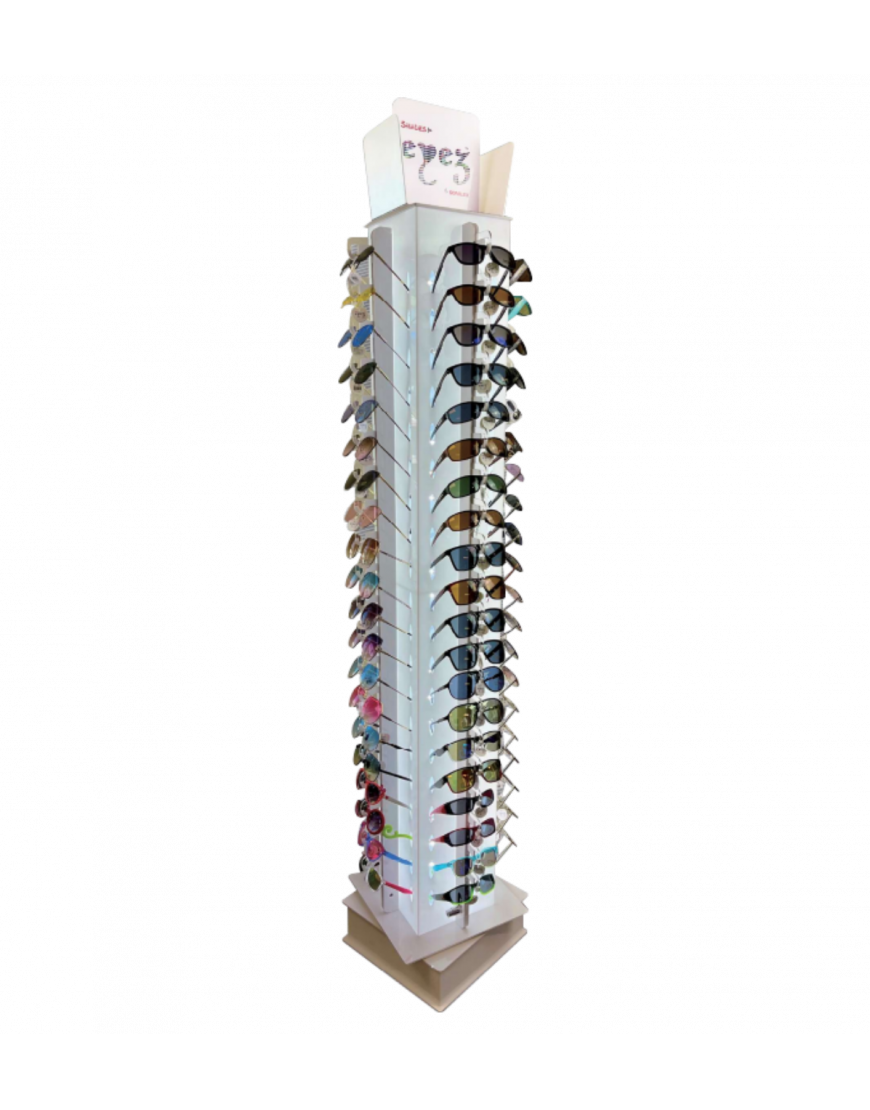 80 Pcs Acrylic Sunglass 4-Sided Display with Bottom Lock 80 Pcs Acrylic Sunglass 4-Sided Display with Bottom Lock