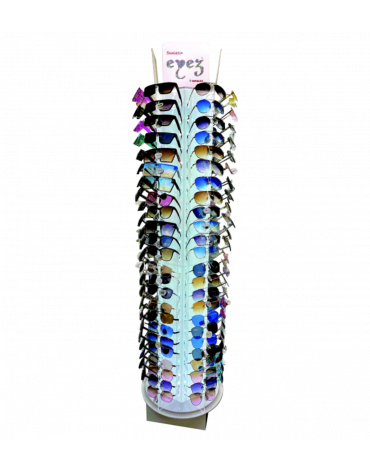 144 Pcs Lockable Acrylic Sunglass 6-Sided Display with LED